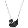 Swarovski 5347330 Pendente Swarovski Iconic Swan Cigno Piccolo Nero Plac. Rodio
