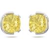 Swarovski 5616511 Orecchini a lobo Harmonia Taglio Cushion Gialli Placcato Rodio
