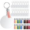 PIANKEKE 80 Pezzi Dischi Acrilici Portachiavi Kit, Dischi Acrilici a Cerchio Trasparente,