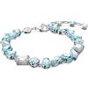 Swarovski 5666018 Braccialetto Gema Taglio misto Blu Placcato Rodio
