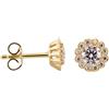 Fichera Preziosi Orecchini Punto Luce Fiore in Oro Giallo 18 kt e Zirconi 5 mm NUOVO E ORIGINALE