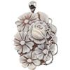 Ciondolo Cammeo argento 925 rosa fiore cammeo inciso a mano a Torre del Greco