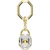 Swarovski 5733765 Portachiavi Taglio Oval, Bianco, Placcato color oro