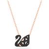 Swarovski 5281275 Collana Facet Swan Cigno Nera Mix di finiture