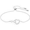Swarovski 5524421 Braccialetto Infinity Infinito e cuore Bianco Placcato Rodio