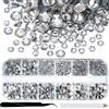 Jovitec 2000 Pezzi Strass di Vetro Flatback Hot Fix Rotondo Gemme di Cristallo 1.5-6 MM