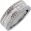 Fichera Preziosi Anello Fascione Donna Oro Bianco 18 KT E Diamanti Naturali Baguette NUOVO E O...