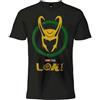 Marvel T-Shirt Marvel logo Loki originale ufficiale maglia maglietta nera