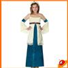 Atosa Costume Carnevale Ragazza Bambina Vestito Regina Dama Medievale Tg 3-9 anni