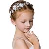 IYOU Fascia per capelli da comunione con fiore bianco Coroncina da principessa i