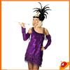 Espa Costume Carnevale Halloween Donna Ragazza Charleston Viola Anni 20-30 Tg 42-46