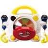 Lenco, Lettore CD Karaoke Portatile per Bambini con Bluetooth e Doppio Microfono
