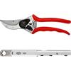 FELCO 2 Forbici da Potatura Professionali Bypass 25 mm per Mano Destra e Mani Grandi con Affilatore Multifunzionale FELCO 905