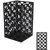 Louis Moulin Portacandele quadrato di design, motivo geometrico, lanterna a candela in metallo nero carbone, altezza 30 x 17,5 cm, decorazione moderna per interni esterni