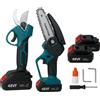 Forbice Potatura a batteria+ Motosega da 6 Pollici KIT SEGA + FORBICI 2 batterie