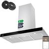 CBCS9102 Classe A+++ Cappa Aspirante 90 Cm - 650M³/H -Controllo Touch & Wifi - 4