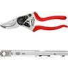 FELCO 8 Forbici da Potatura Professionali Bypass 25 mm per Mano Destra con Impugnatura Ergonomica e Affilatore Multifunzionale FELCO 905