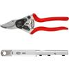 FELCO 6 Forbici da Potatura Professionali Compatte Bypass 20 mm per Mano Destra con Affilatore Multifunzionale FELCO 905