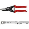 FELCO 5 Forbici da Potatura Professionali Bypass 25 mm in Acciaio per Mano Destra e Mani Grandi con Affilatore Multifunzionale FELCO 905