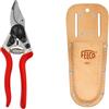 FELCO 6 Forbici da Potatura Professionali Compatte Bypass 20 mm per Mano Destra con Fodero in Pelle FELCO 910