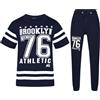 A2Z 4 Kids® Bambini Ragazzi Designer Brooklyn 76 Blu Navy T Maglia Pantaloni Tuta Set 5-13