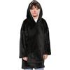A2Z 4 Kids® Felpa Oversize Unisex Nera In Pile Morbido E Caldo