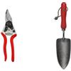 FELCO 6 Forbici da Potatura Professionali Compatte Bypass 20 mm per Mano Destra con Trapiantatore Manuale FELCO 401 in Acciaio al Boro