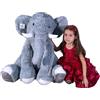 Animal & Co Gigante Peluche Elefante Ginger Peloso 80cm Seduto Plush Soft Big Size XXXL