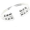 NALBORI Bracciale Bangle Schiava Contrariè Argento 925 - Doppio Rigido Sfere Diamantate