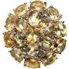 Anello argento 925 quarzo citrino toppa misura 20 grande donna maestoso tondo