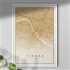 Hygge Creations Mappa di Vienna Print - Mappa da parete | Poster di viaggio | Austria Map Map White Frame senza monte A3