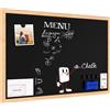 ALLboards Lavagna Magnetica per Gesso Nera con Cornice in Legno 60x40cm Scrivibi
