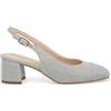 Melluso Décolleté Slingback Comfort in Tessuto Argento