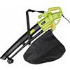 BAKAJI Aspirafoglie Elettrico da Giardino 3 in 1 Aspiratore Trituratore e Soffia