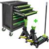 JBM CARRELLO ATTREZZI COMPLETO CON 172 UTENSILI+ CRICK 3,5 T.+2 CAVALLETTI 3T.