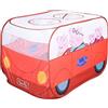 roba Tenda da Gioco Pop-Up Peppa Pig - a Forma di Bus - Piegatura Automatica - con Borsa da Trasporto - Stanghe in Metallo - da 24 Mesi a 5 Anni - Bianco e Rosso