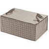 Compactor Rivoli Custodia Potacoperte, Chiusura lampo 100% ermetica, Antipolvere, Taupe/Pois, Polipropilene, 50 x 70 x H. 30 cm, RAN4566_Brown
