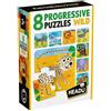 HEADU - 8 Progressive Puzzle Wild - Grandi pezzi adatti ai più piccoli - Puzzle