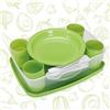 Cosmoplast Set picnic stoviglie per 4 persone - 25 pezzi - riutilizzabile, infrangibile - Campeggio e Feste - 100% Made in Italy - 0% BPA