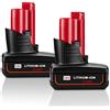 JYJZPB 2 Pack 12V 5.5Ah Batteria di Ricambio per Milwaukee M12 Batteria Agli Ion
