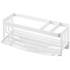 Yamazaki 5016 TOWER Sponge & Bottle Holder with Drainer, white, Steel, 25 x 10 x