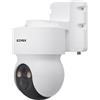 Vimar 46313.C Telecamera PT IP Wi-Fi motorizzata a batteria 3Mpx 2304x 1296 IP65, ob 3.6mm 100° visione notturna a colori, rilevazione movimento con PIR filtro persone, notifiche app VIEW Camera
