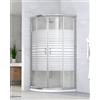 GRANISUD BOX DOCCIA cristallo 6 mm SERIGRAFATO SEMICIRCOLARE tondo - 80x80 90x9 H 190 cm