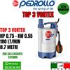 PEDROLLO ELETTROPOMPA SOMMERGIBILE HP0.75 PER LIQUAMI TOP 3 VORTEX V230 PEDROLLO