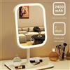 Specchio Trucco LED con 3 Luci Regolabili Batteria Ricaricabile Usb
