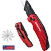 WORKPRO Coltello Taglierino, con 10 Lame di Ricambio, Taglierino Rosso