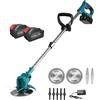 amc Decespugliatore Elettrico 2 Batteria Tagliabordi Testata Regolabile Maniglia