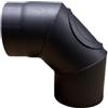 V05 Curva 90 gradi 150 mm con sportello ispezione tubo stufa acciaio nero opaco
