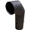 V05 Curva 90 gradi 150 mm con valvola fumi acciaio nero opaco
