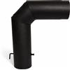 V05 Curva 90 gradi 150 mm con valvola fumi acciaio nero opaco